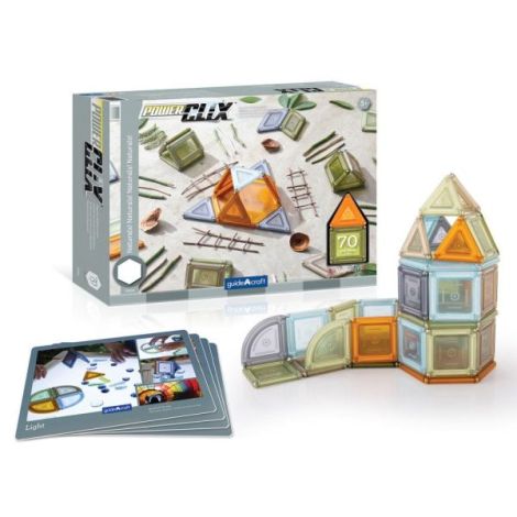 PowerClix Natural Solids, 70 piese magnetice, Guidecraft - imagine 7